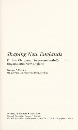 Tapa de Shaping New Englands