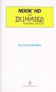 Tapa de NOOK HD for dummies
