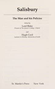 Tapa de Salisbury, the man and his policies