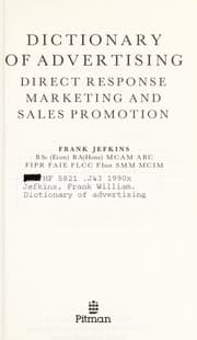 Tapa de Dictionary of Advertising
