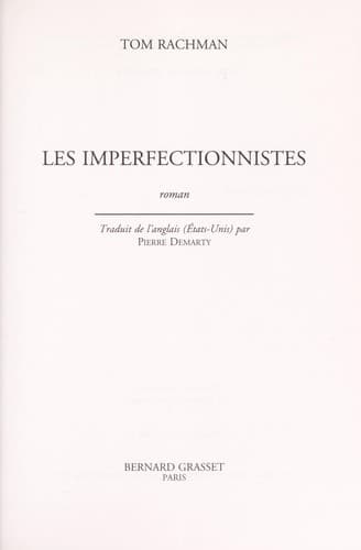 Tapa de Les imperfectionnistes