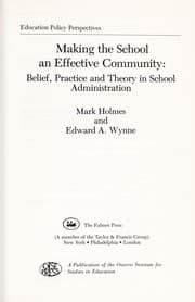 Tapa de Making the school an effective community