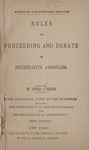Tapa de Manual of parliamentary practice