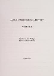 Tapa de Anglo-Canadian legal history