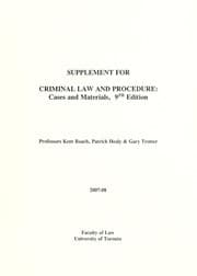 Tapa de Supplement for Criminal law and procedure