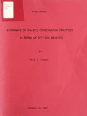 Tapa de Economics of on-site conservation practices in terms of off-site benefits