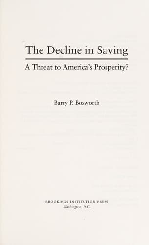 Tapa de The decline in saving