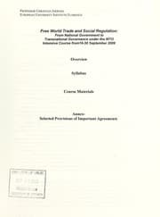 Tapa de Free world trade and social regulation