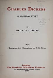 Tapa de Charles Dickens, a critical study