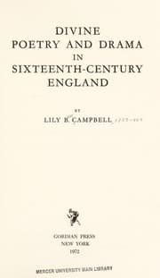 Tapa de Divine poetry and drama in sixteenth-century England