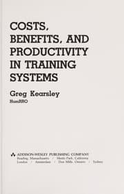 Tapa de Costs, benefits, and productivity in training systems