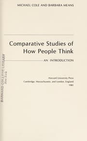 Tapa de Comparative studies of how people think