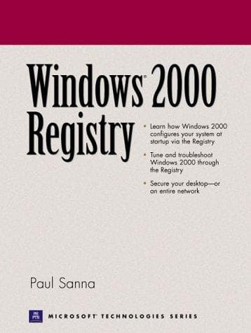 Tapa de Windows 2000 Registry