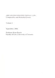 Tapa de Advanced constitutional law