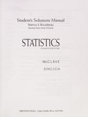 Tapa de Student solutions manual, Statistics, eighth edition / McClave,Sincich