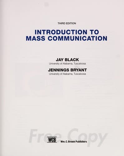 Tapa de Introduction to mass communication
