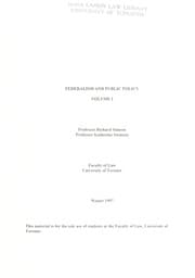 Tapa de Federalism and public policy