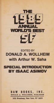 Tapa de The 1989 Annual World's Best SF
