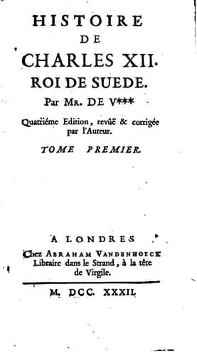 Tapa de Histoire de Charles XII