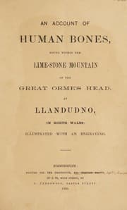 Tapa de An account of human bones found within the lime-stone mountain of the Great Orme's Head at Llandudno, in North Wales