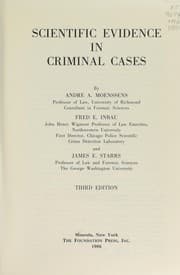 Tapa de Scientific evidence in criminal cases