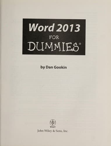 Tapa de Word 2013 for dummies