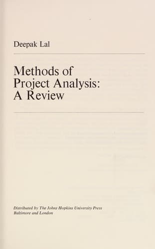 Tapa de Methods of project analysis