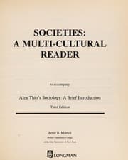 Tapa de Sociology: A Brief Introduction Reader Titled Societies