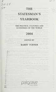 Tapa de The statesman's yearbook 2004