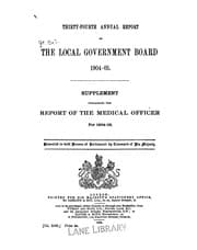 Tapa de Reports of the Medical Officer of the Privy Council and Local Government Board [Great Britain ...