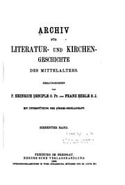 Tapa de Archiv F�ur Literatur- und Kirchengeschichte des Mittelalters