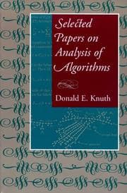 Tapa de Selected Papers on the Analysis of Algorithms