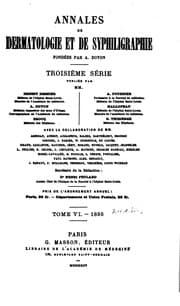 Tapa de Annales de dermatologie et de syphiligraphie. series 3