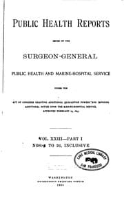 Tapa de Public health reports (1881). v. 28 pt. 1 no. 1-26, 1913