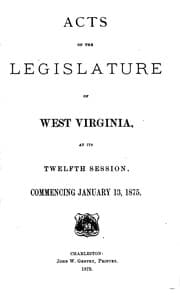 Tapa de Acts of the legislature of west virginia