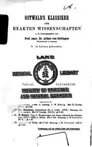 Tapa de Ostwald's Klassiker der exakten Wissenschaften. no. 8, 1889