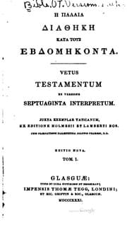 Tapa de Hē palaia diathēkē kata tous hebdomēkonta =