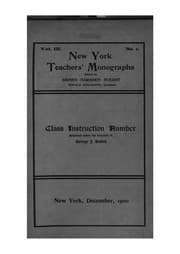 Tapa de New York Teachers' Monographs