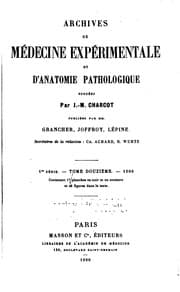 Tapa de Archives de médecine expérimentale et d'anatomie pathologique