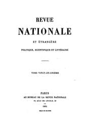 Tapa de Revue nationale et étrangère, politique, scientifique et littéraire