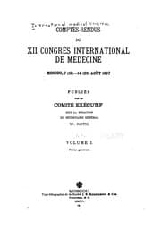 Tapa de Comptes-rendus du XII Congrès international de médecine v. 7