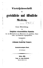 Tapa de Vierteljahrsschrift für gerichtliche Medizin und öffentliches Sanitätswesen