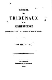 Tapa de Journal des tribunaux et revue judiciaire