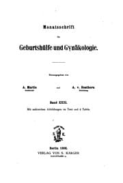 Tapa de Monatsschrift für Geburtshülfe und Gynäkologie