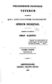 Tapa de Philosophorum graecorum veterum, praesertim qui ante Platonem floruerunt ...