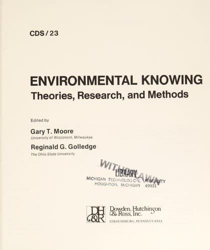 Tapa de Environmental knowing