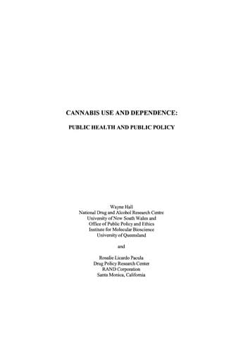 Tapa de Cannabis use and dependence