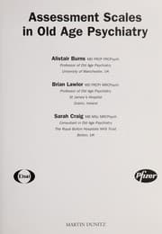 Tapa de Assessment scales in old age psychiatry