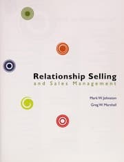 Tapa de Relationship selling and sales management