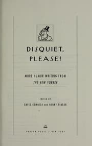 Tapa de Disquiet, please! : more humor writing from the New Yorker